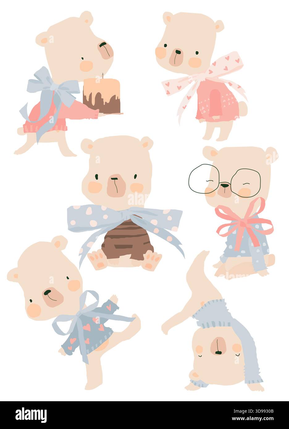 CUE Polar ours debout sur fond blanc Illustration de Vecteur