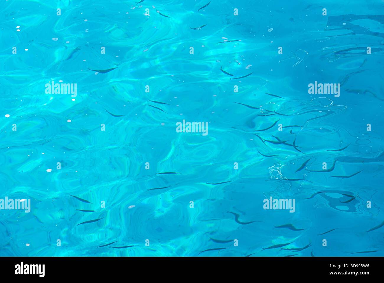 Eau de piscine bleue avec reflets du soleil. fond bleu d'eau de mer. Banque D'Images