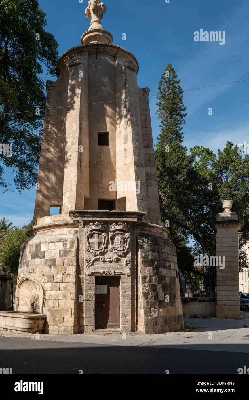 Château d'eau de Wignacourt, une structure baroque du XVIIe siècle située à Floriana Banque D'Images