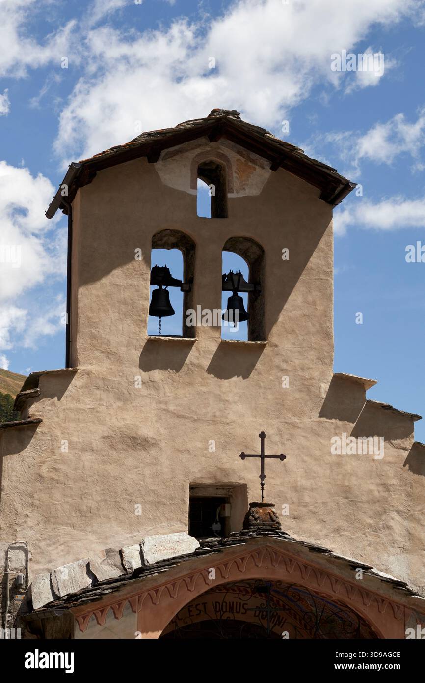 Chiesa di Sant'Antonio, Chianale, Cuneo, Piémont, Italie Banque D'Images