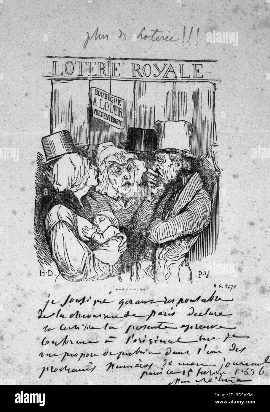 Loterie royale, Daumier, Honoré, dessinateur, Print, arts graphiques, impression, dimensions - oeuvre : hauteur : 30,2 cm, largeur : 23 cm, dimensions - montage musée : hauteur : cm, largeur : Banque D'Images