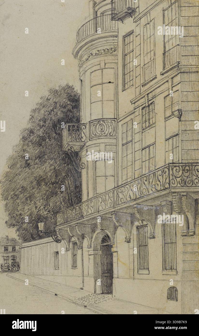 Hôtel Lambert ou de Thorigny, Quai d'Anjou, 4ème arrondissement, Paris. Leymonnerye, Léon, dessinateur, tableau, dessin, dessin, Paris, dimensions - oeuvre : hauteur : 15,7 cm, largeur : 9,7 Banque D'Images