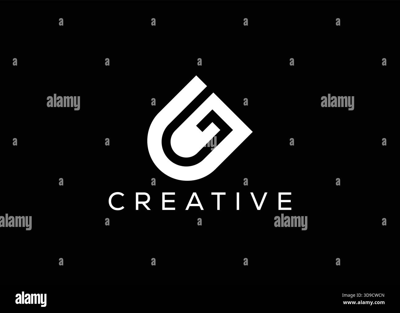 Conception minimale et professionnelle de logo U G lettre Illustration de Vecteur