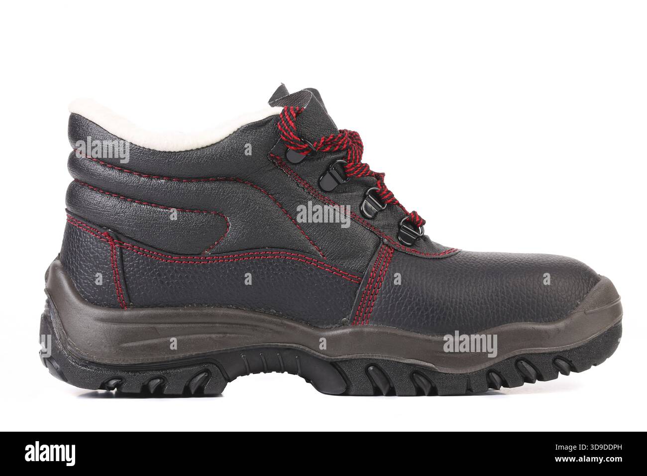 Botte sport noire. Isolé sur fond blanc Banque D'Images