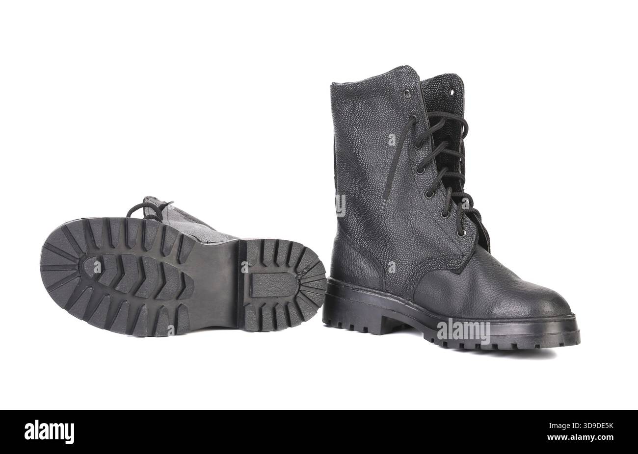 Bottes kersey noires. Isolé sur fond blanc Banque D'Images