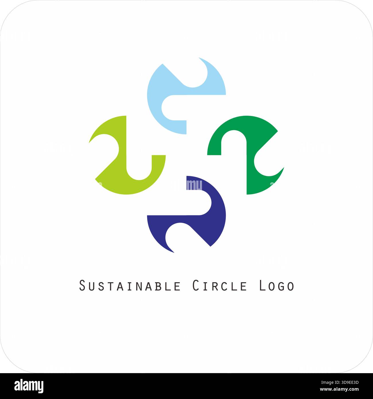 Logo vecteur environnemental cercle durable : symbole de l'harmonie de la nature et des humains Illustration de Vecteur