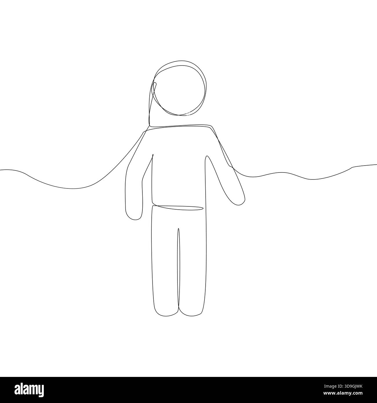 Illustration de la figure humaine. Dessin au trait continu. Vecteur de personne abstrait. Silhouette minimaliste. Illustration de Vecteur