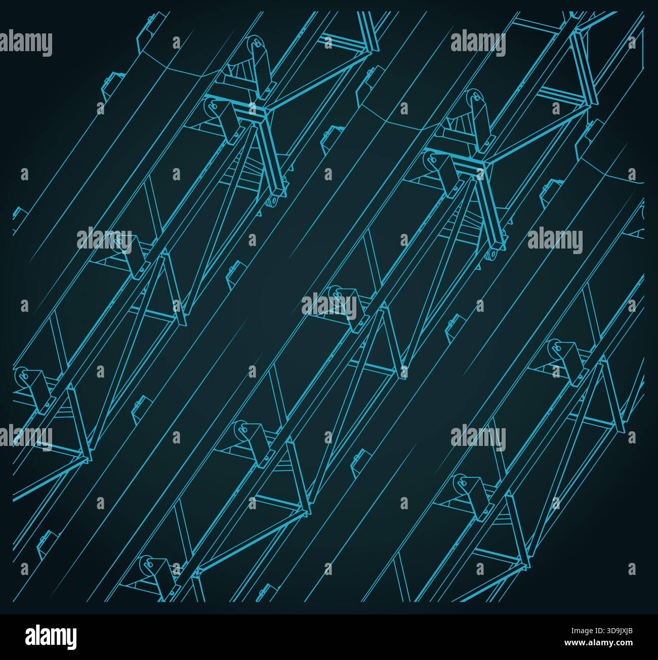 Illustration vectorielle stylisée en gros plan du convoyeur à bande de levage Illustration de Vecteur