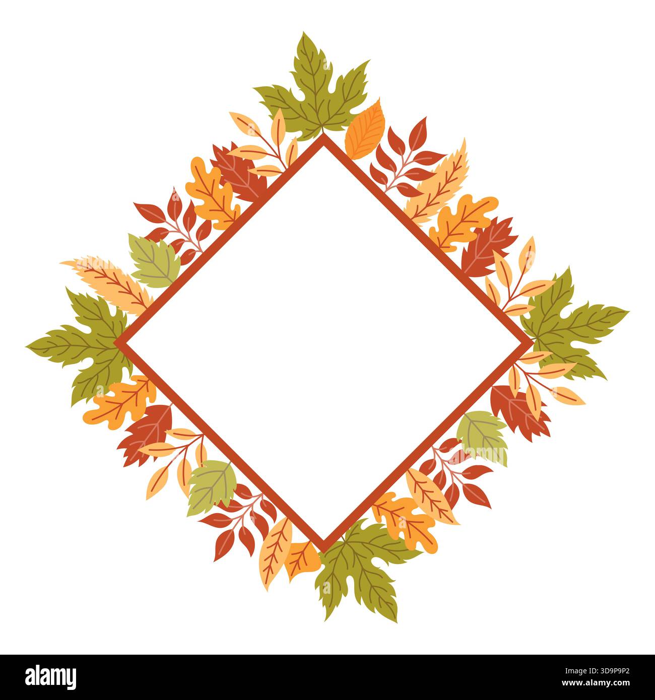 Cadre en feuilles d'automne avec espace pour le texte Illustration de Vecteur