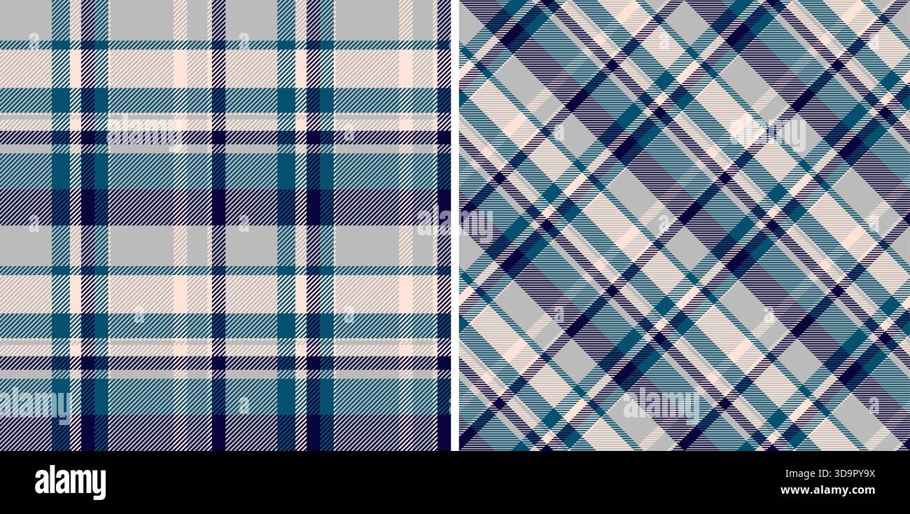 Vecteur textile de texture de fond de chèque sans couture avec un tartan à carreaux de motif de tissu. Ensemble dans les couleurs de mariage. Jetés confortables pour la décoration du salon. Illustration de Vecteur