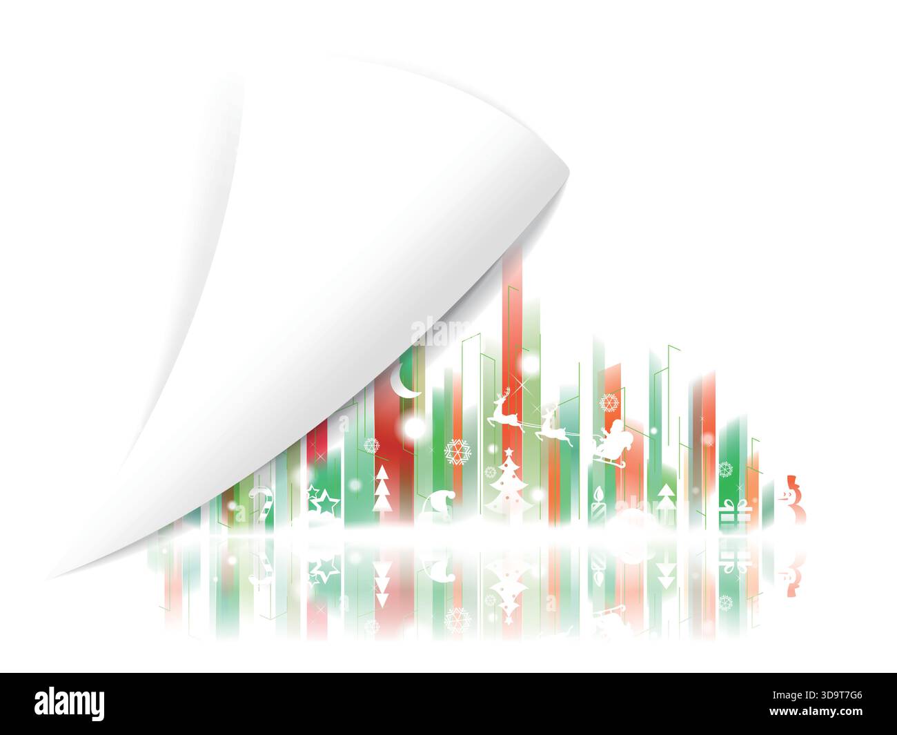 Lancez la recherche de couverture blanche 3 et découvrez la ville avec l'élément de Noël montre l'atmosphère festive illustration vectorielle graphique EPS10 Illustration de Vecteur