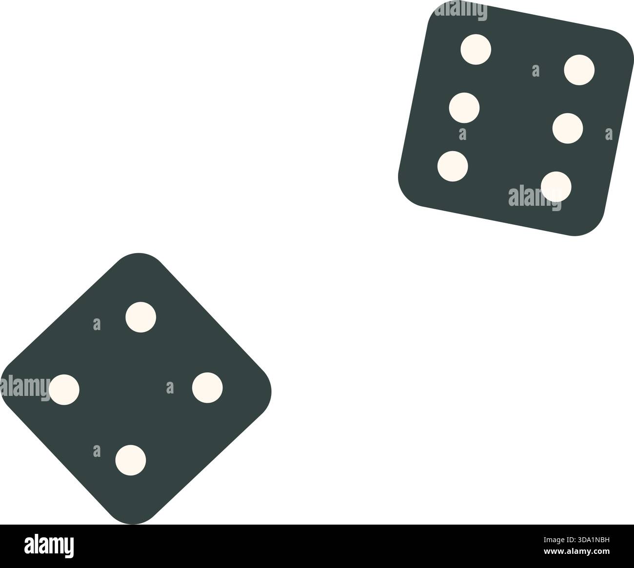 Cubes de dés plats pour le plaisir Illustration de Vecteur