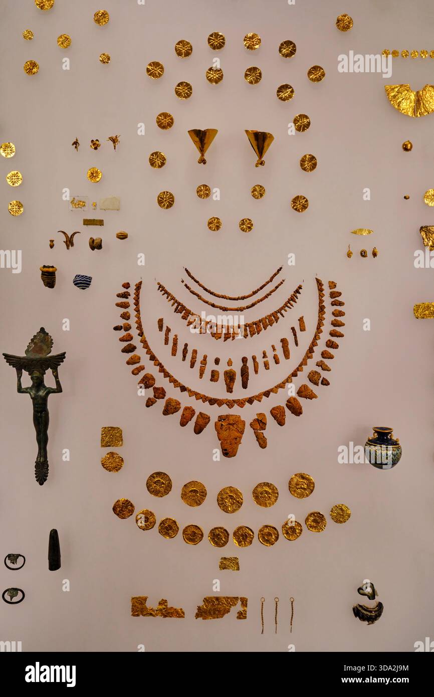 Grèce, Macédoine, Vergina, Musée royal Tumulus, bijoux, 5ème siècle - 2ème siècle av. J.-C. Banque D'Images