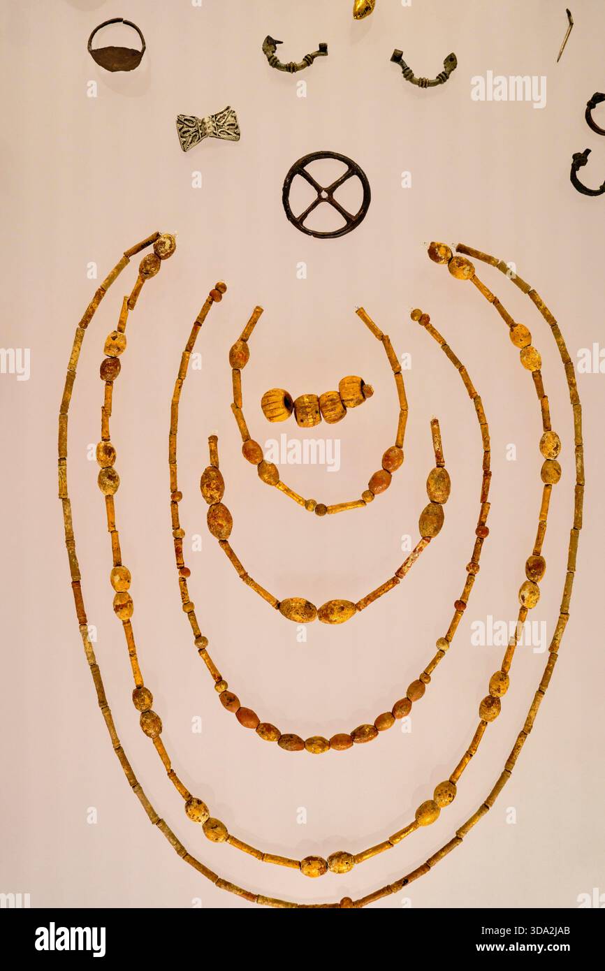 Grèce, Macédoine, Vergina, Musée royal Tumulus, bijoux, 5ème siècle - 2ème siècle av. J.-C. Banque D'Images