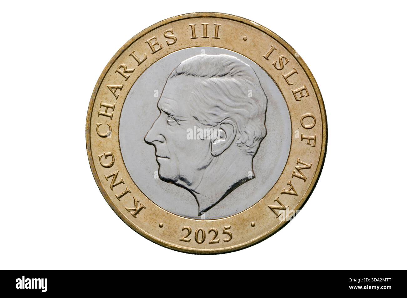 Île de Man 2025 pièce de 2 £ du roi Charles III Banque D'Images