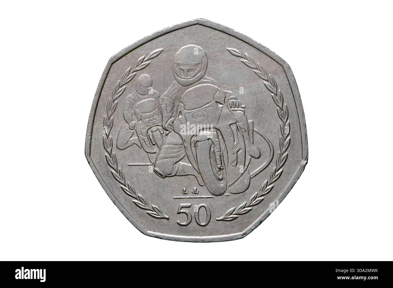 Île de Man 50p coin Banque D'Images