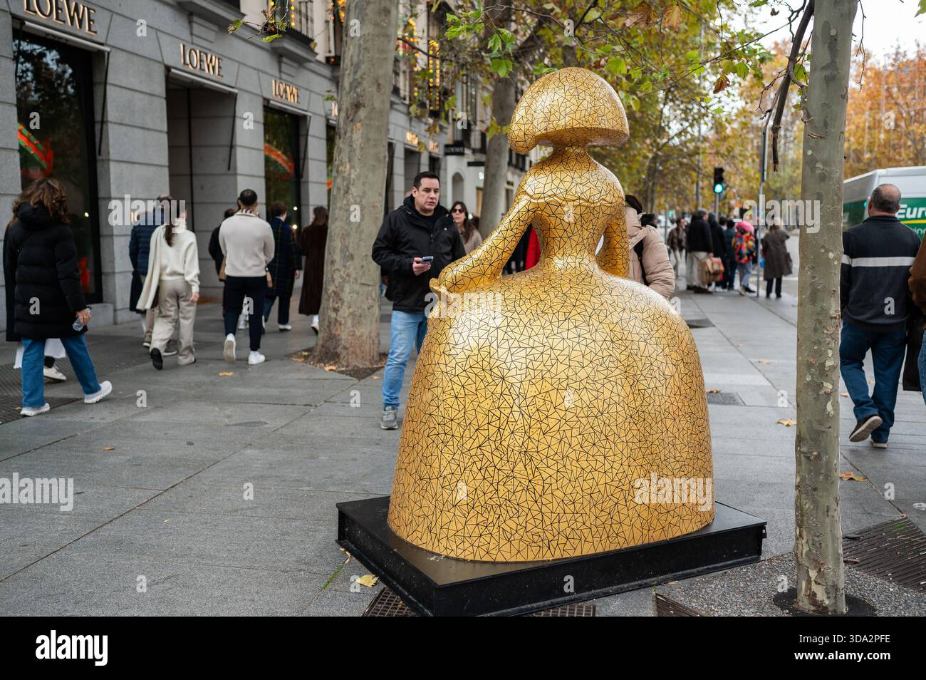 Vue d'une sculpture en forme de figures du peintre Velázquez Las Menina est exposée lors de l'exposition Meninas Madrid Gallery. Decembb Banque D'Images