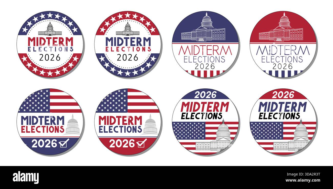 Élections de mi-mandat aux badges du Congrès des États-Unis - illustration vectorielle Illustration de Vecteur