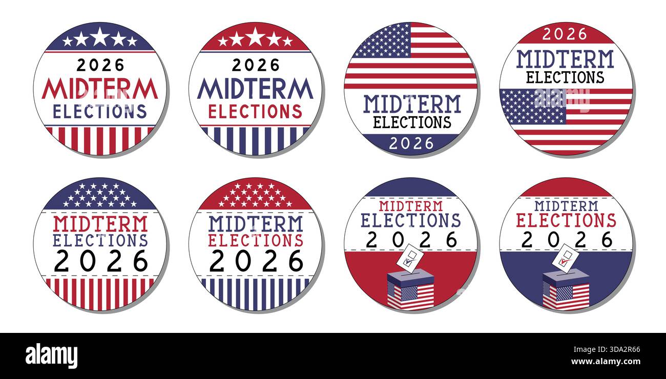 Élections de mi-mandat aux badges du Congrès des États-Unis - illustration vectorielle Illustration de Vecteur