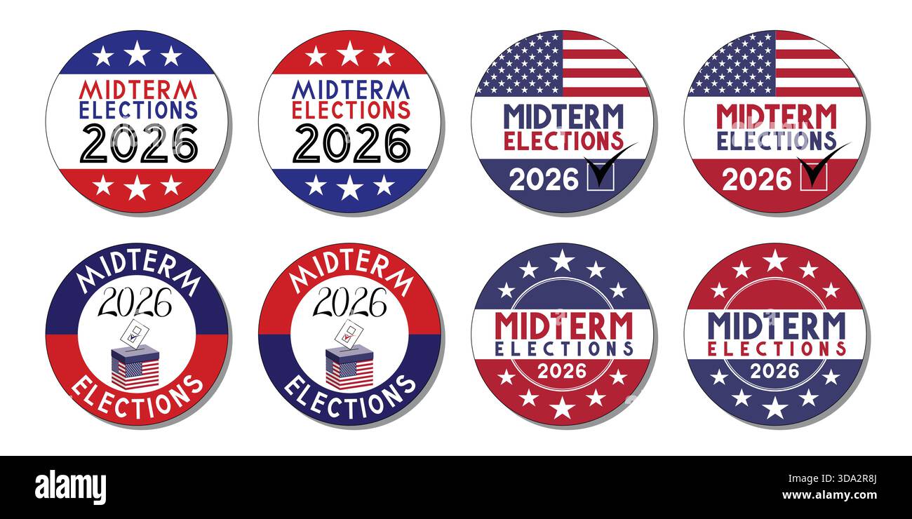 Élections de mi-mandat aux badges du Congrès des États-Unis - illustration vectorielle Illustration de Vecteur