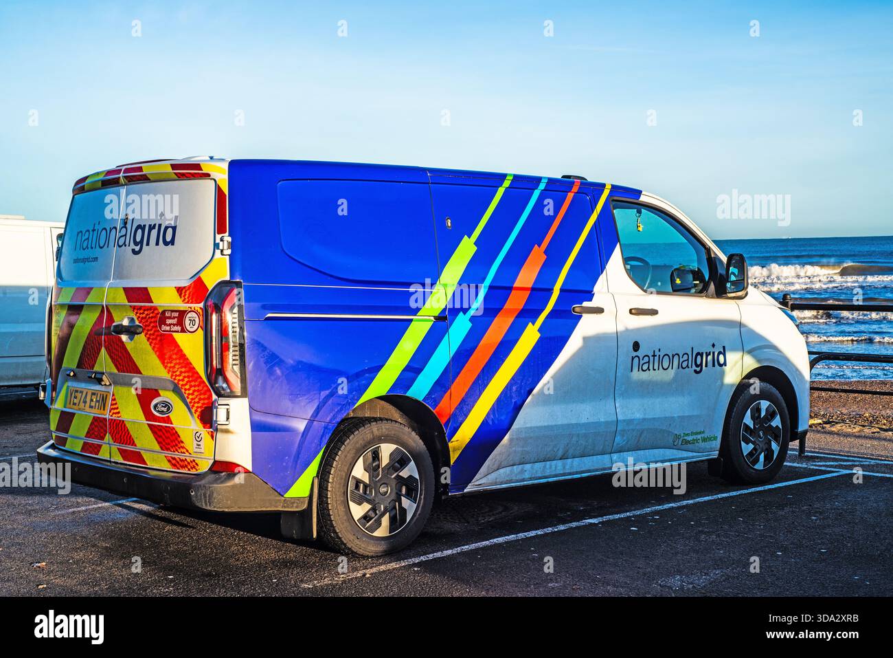 National Grid Van, Saltburn, North Yorkshire, Angleterre Banque D'Images