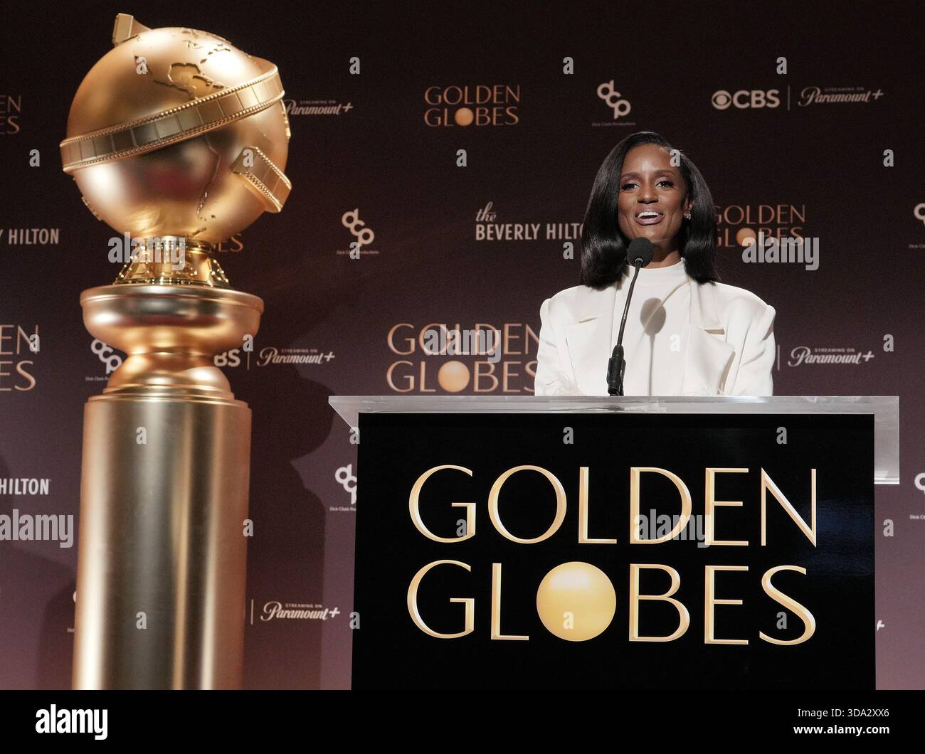 Skye P. Marshall à la 83e annonce annuelle des nominations aux Golden Globes au Beverly Hilton de Beverly Hills, CA, le lundi 8 décembre 2025. (Photo de Sthanlee B. Mirador/Sipa USA) Banque D'Images