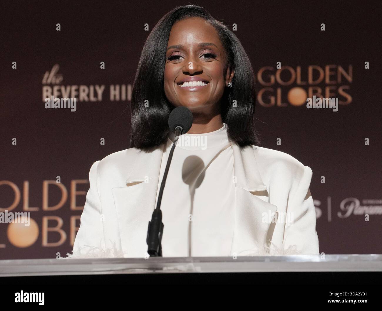 Skye P. Marshall à la 83e annonce annuelle des nominations aux Golden Globes au Beverly Hilton de Beverly Hills, CA, le lundi 8 décembre 2025. (Photo de Sthanlee B. Mirador/Sipa USA) Banque D'Images