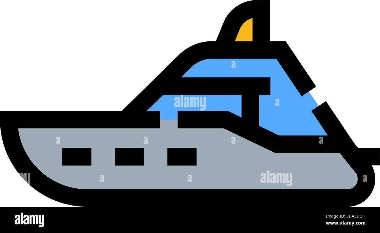 Icône de yacht représentant le voyage de luxe et le transport maritime Illustration de Vecteur
