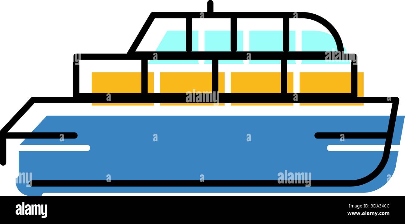 Icône de bateau à passagers représentant le voyage et le transport sur l'eau Illustration de Vecteur