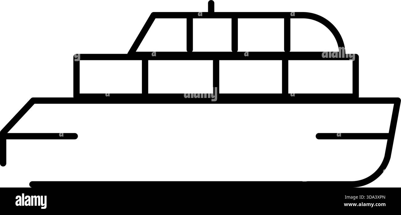 Icône de bateau ou de yacht représentant le voyage sur l'eau Illustration de Vecteur