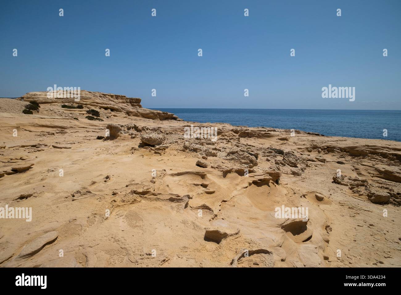 Affleurement de dunes fossiles oolitiques à Rodalquilar, Parc naturel de Cabo de Gata-Nijar, Almeria, Espagne Banque D'Images
