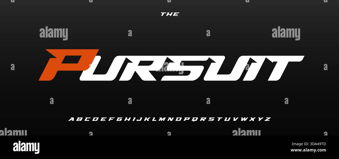 Race logo Alphabet Vector Wide Geometric Letters Modern Typography, gras italique Typographic Design Title Text, Typo Racing Poster Headline, type Illustration de Vecteur