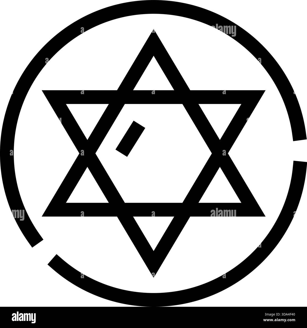 Icône de symbole religieux étoile de magen david juif Illustration de Vecteur