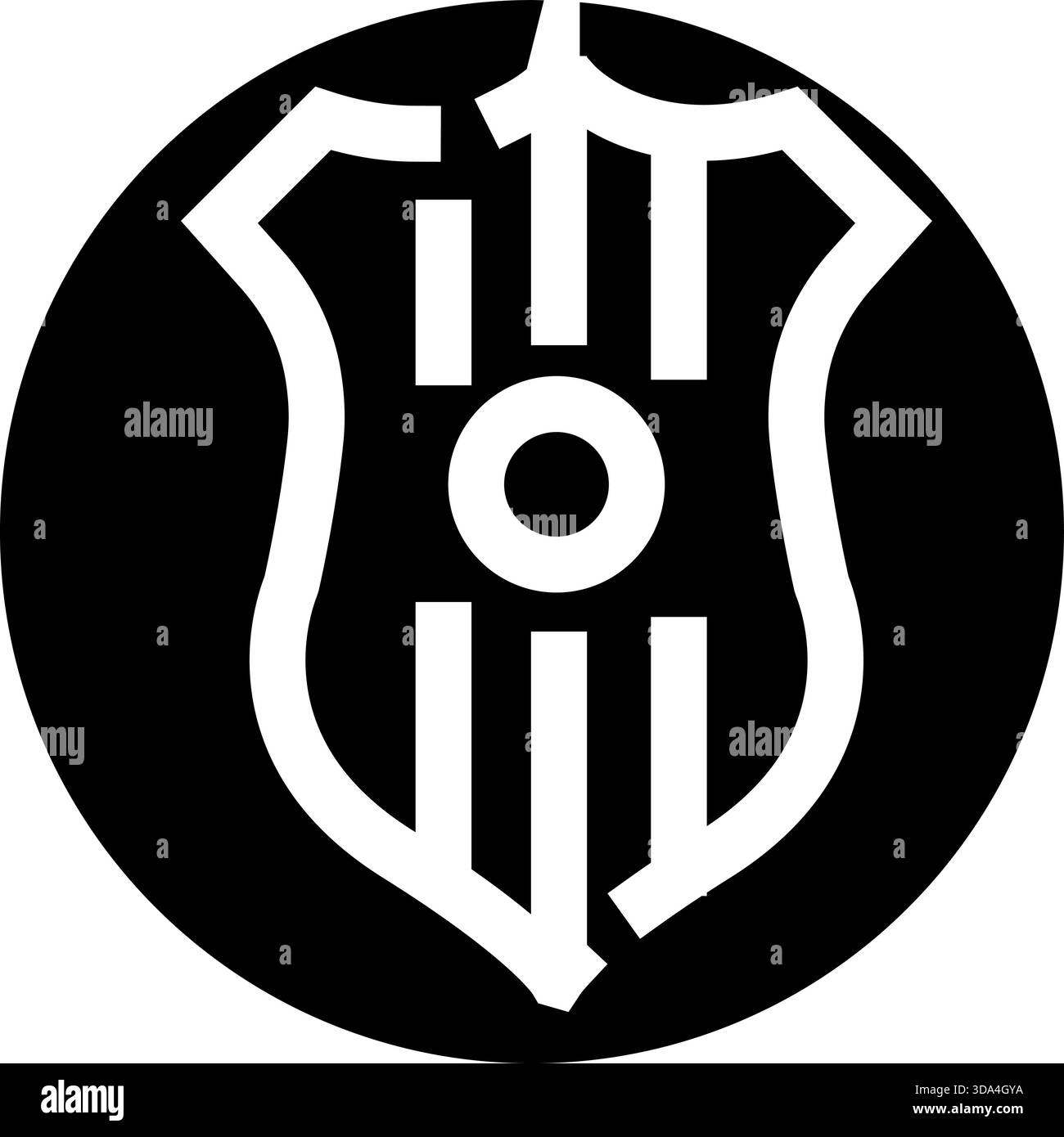 Emblème du club de football marron Almirante logo noir et blanc Illustration de Vecteur