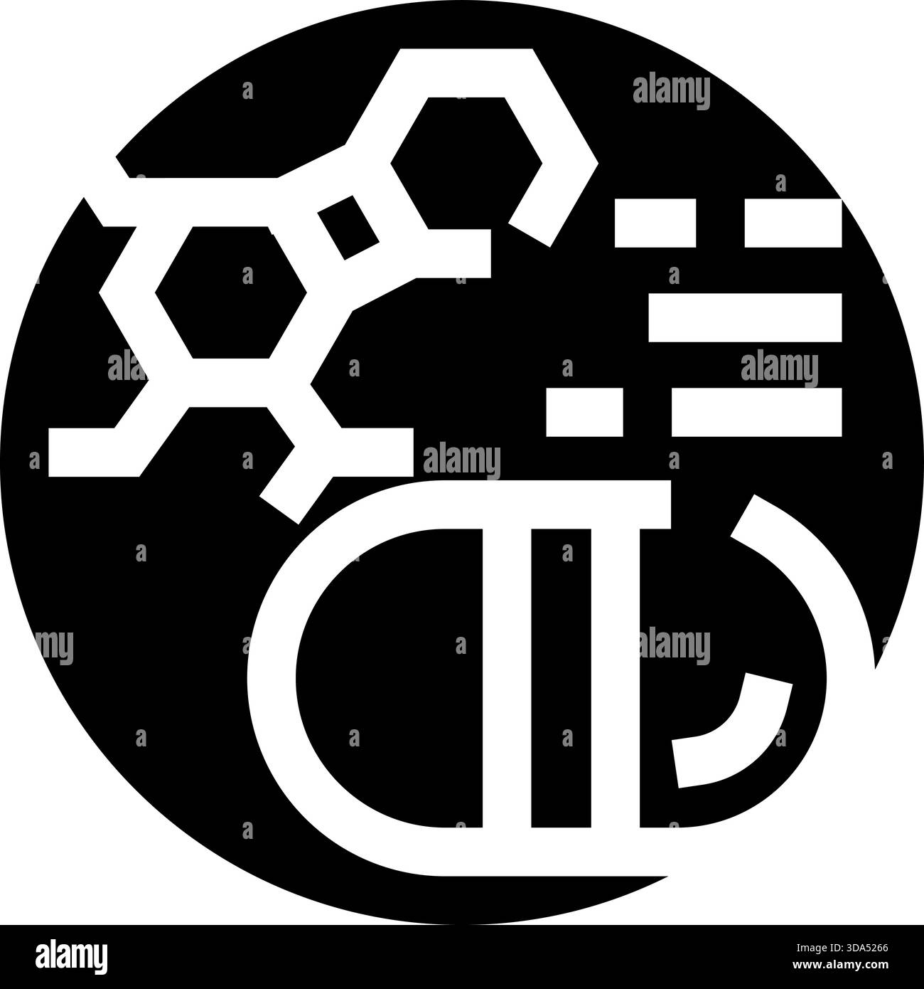 Structure chimique et concept de logo d'analyse de données Illustration de Vecteur