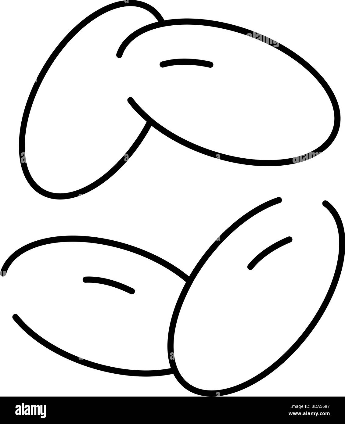 Haricots légumineuses graines icône d'art de ligne alimentaire saine Illustration de Vecteur