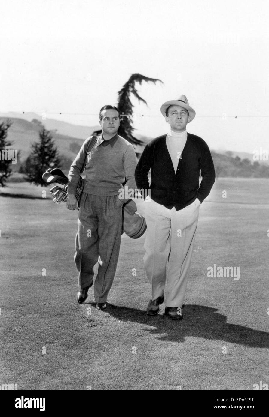 Bob Hope et Bing Crosby jouant au golf (Paramount) Keybook photo, 1937 Banque D'Images