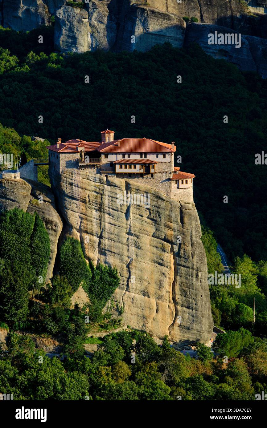 Grèce, Thessalie, Kalambaka, site des Météores, liste du patrimoine mondial de l'UNESCO, monastère de Roussanou Banque D'Images