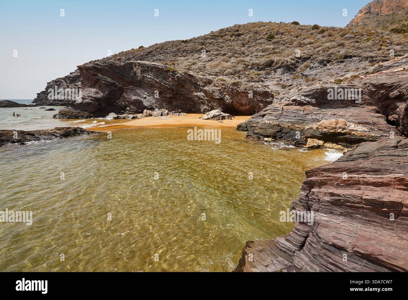 Côte méditerranéenne à Murcie. Parc naturel de Calblanque, plage de Negrete. Espagne Banque D'Images