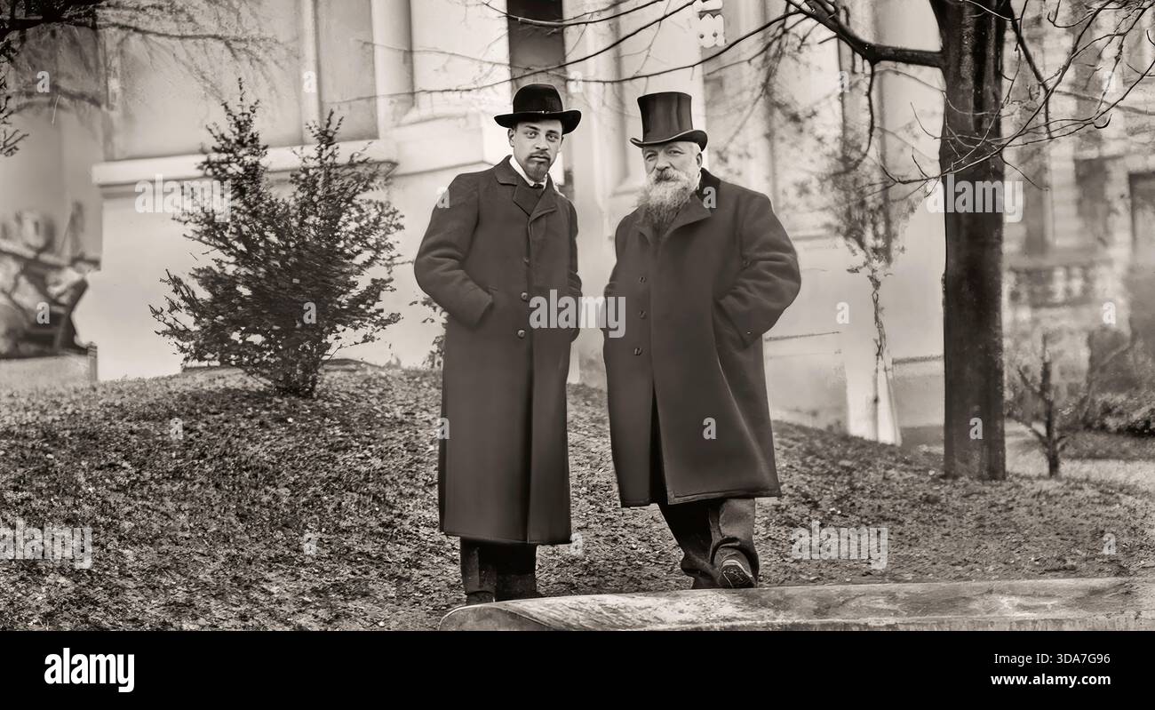 Rainer Maria Rilke avec Auguste Rodin, Meudon, France, 1905, optimisé numériquement Banque D'Images