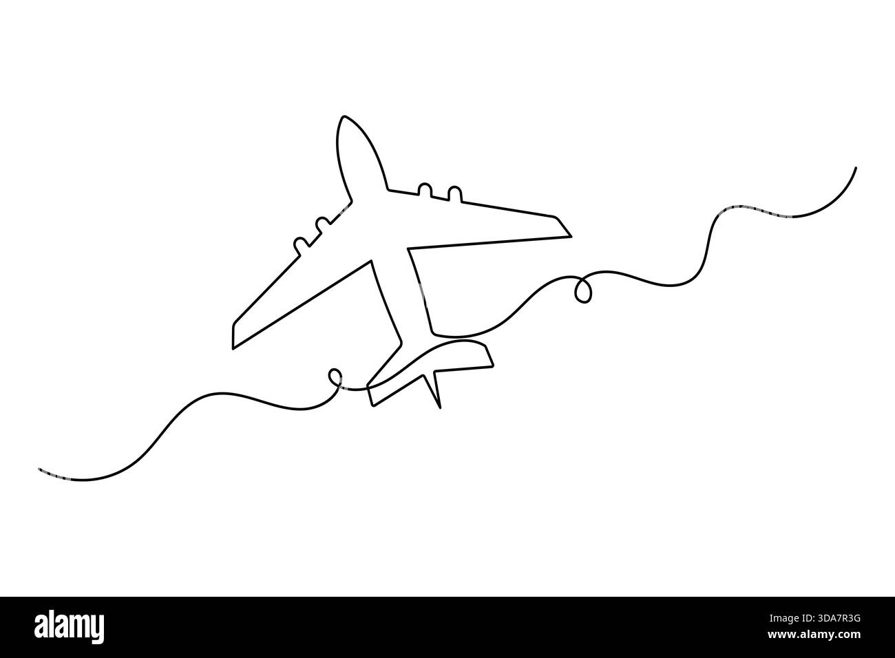 Illustration vectorielle de dessin de ligne continue simple d'avion Illustration de Vecteur