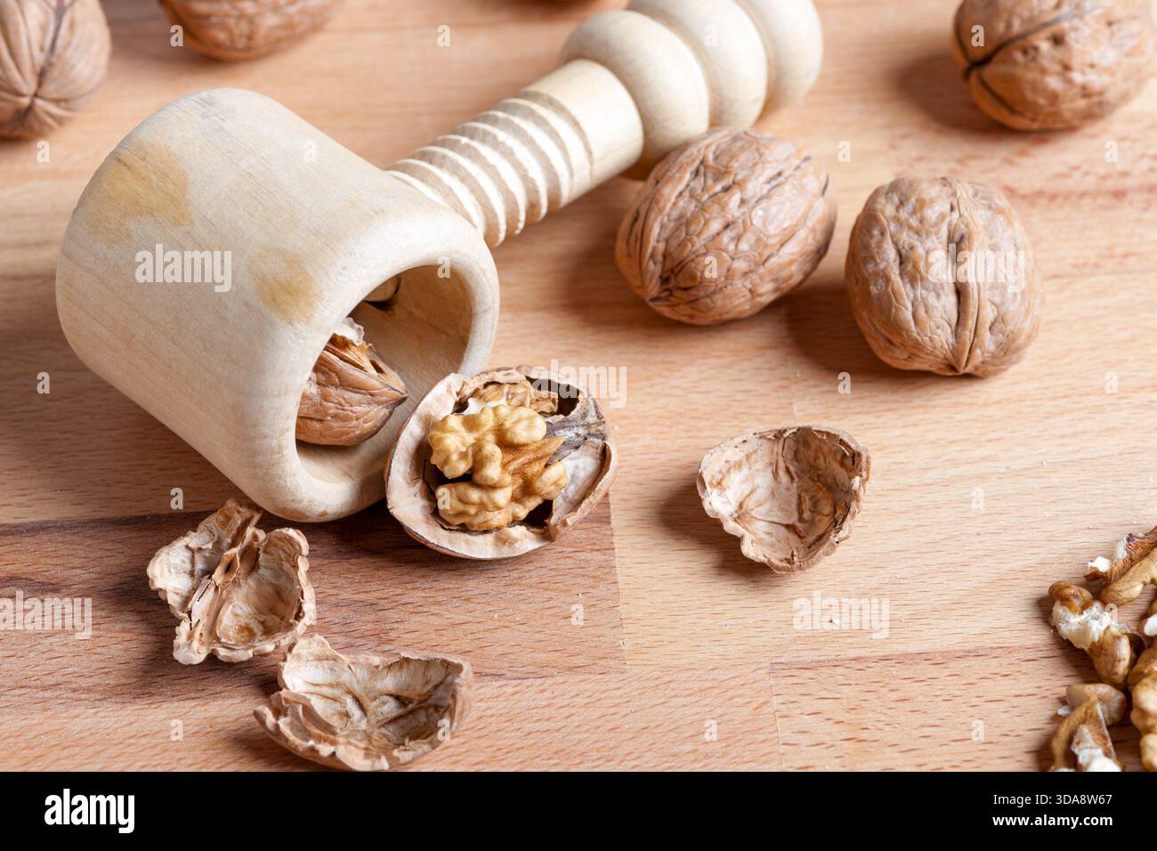 noix toujours la vie avec une coquille cassée au premier plan Banque D'Images