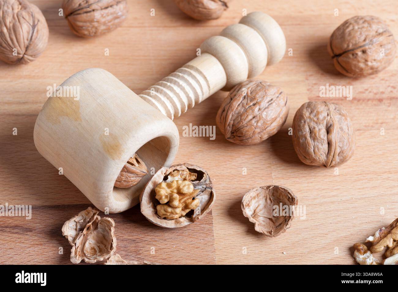 noix toujours la vie avec une coquille cassée au premier plan Banque D'Images