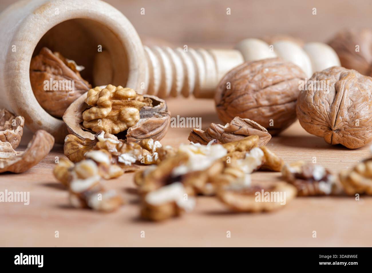 noix toujours la vie avec une coquille cassée au premier plan Banque D'Images