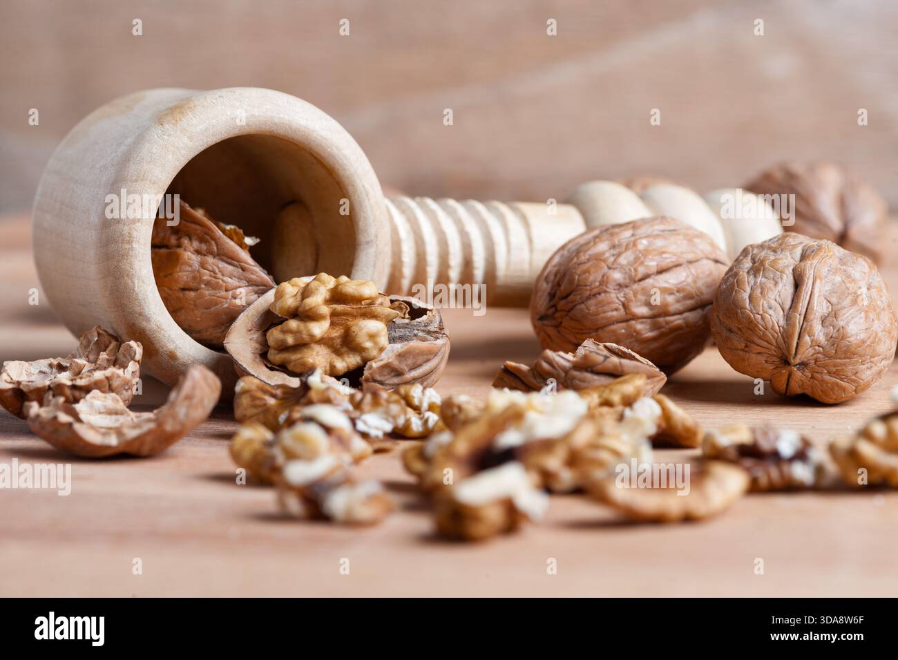 noix toujours la vie avec une coquille cassée au premier plan Banque D'Images