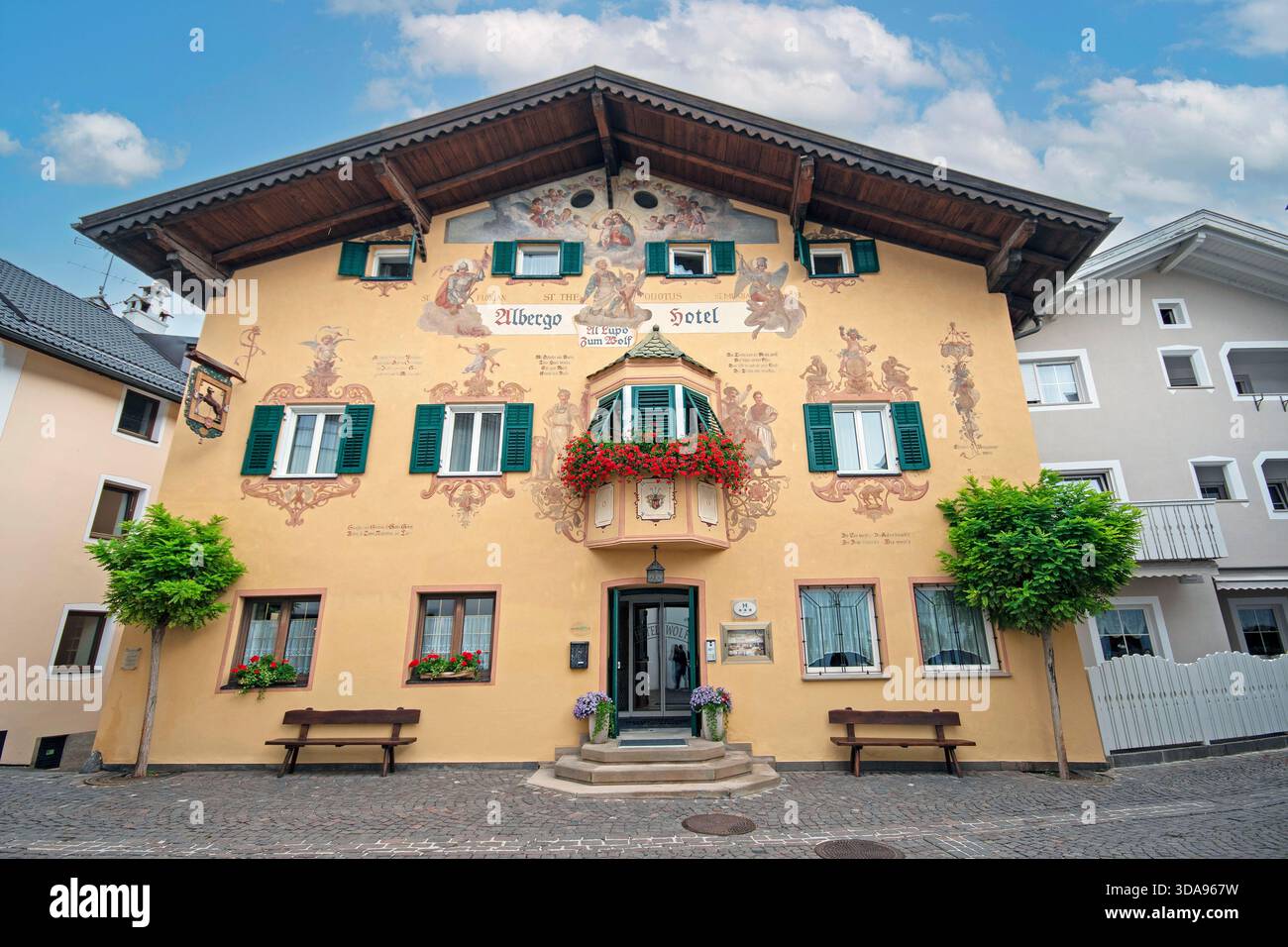 Hotel-Garni al Lupo (Hotel zum Wolf) à Castelrotto / Kastelruth, Trentin Haut-Adige, Italie Banque D'Images