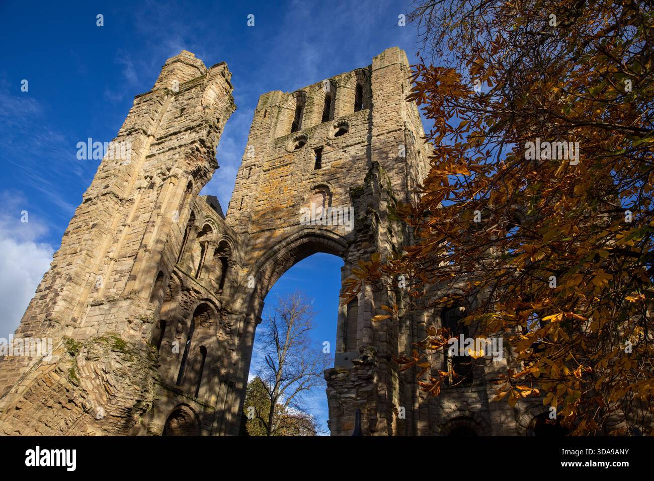 Les ruines de l'abbaye de Kelso au centre de la ville frontalière écossaise Banque D'Images