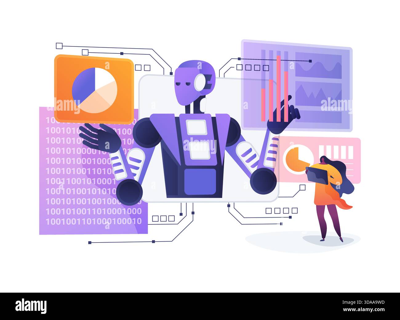 IA générative pour la création de données synthétiques illustration vectorielle de concept abstrait. Illustration de Vecteur