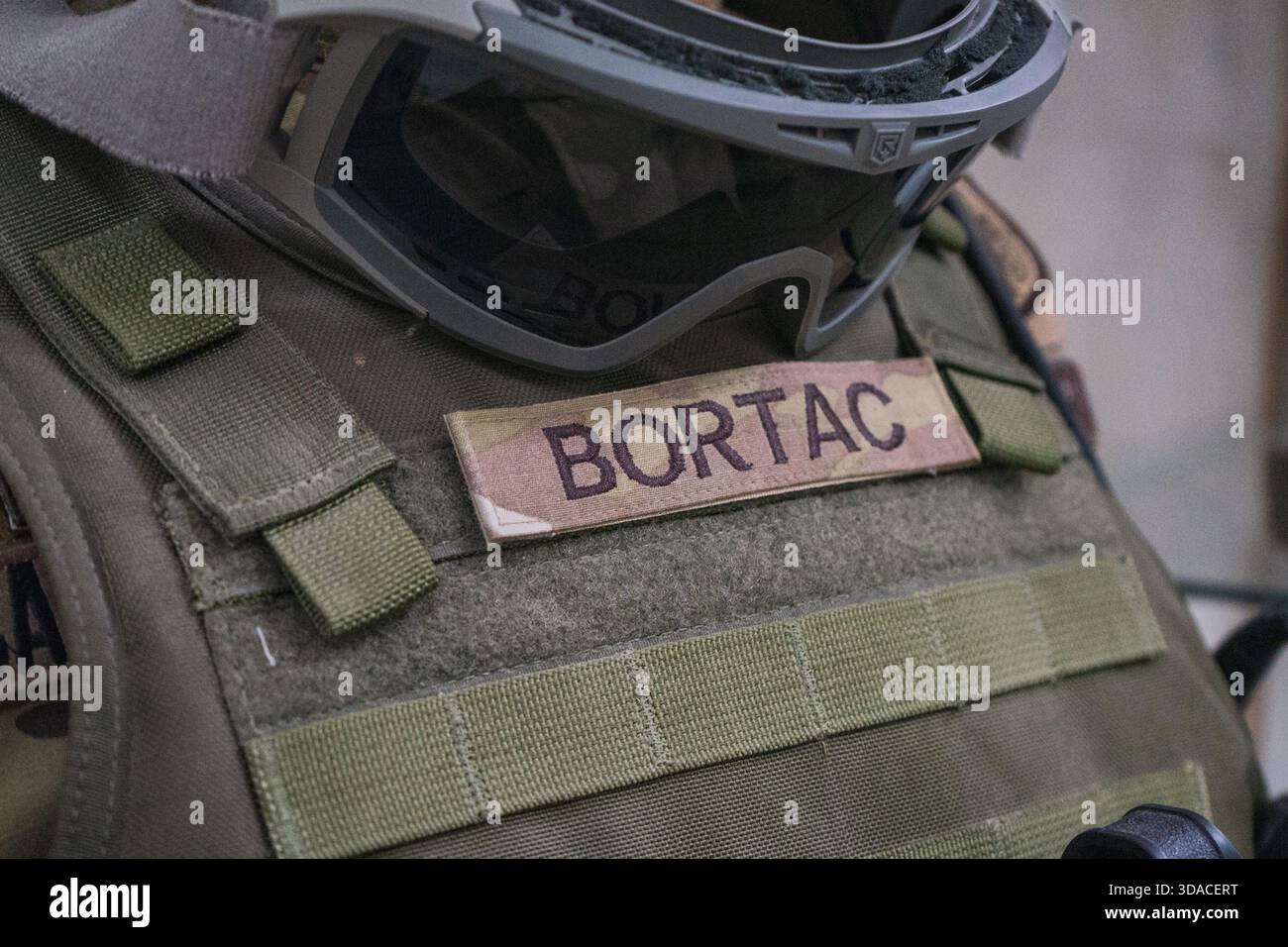 BORTAC, ou Border Patrol Tactical Unit, est apposé sur un uniforme au musée de la patrouille frontalière des États-Unis Banque D'Images