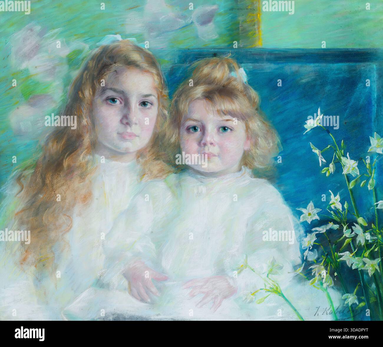 Ivana Kobilca - Portrait de Nada et Nevenka Slajmer Banque D'Images